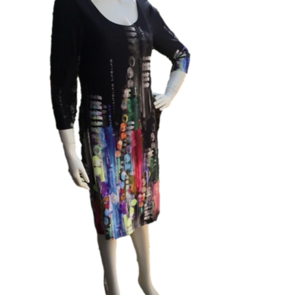 MICHAEL TYLER WATERCOLOR PRINT DRESS - Picture 1 of 5